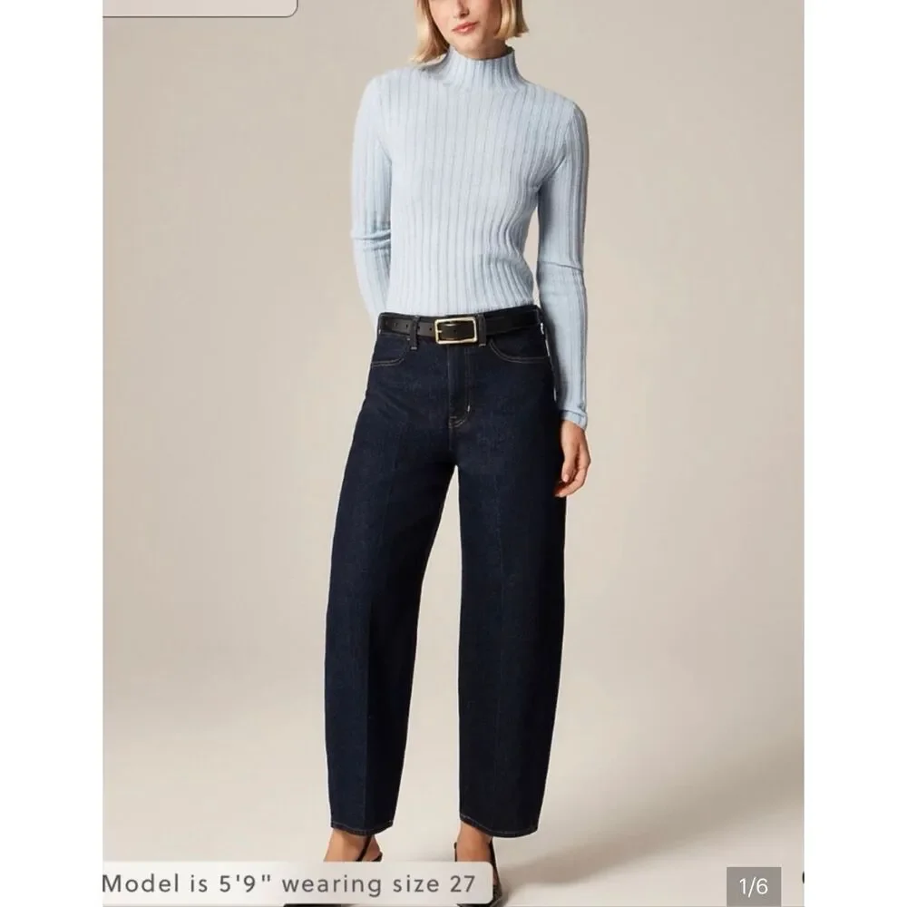 J.Crew Lasso Barrel Jean in dark rinse wash NWT size P27